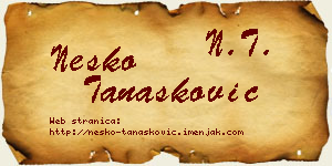 Neško Tanasković vizit kartica